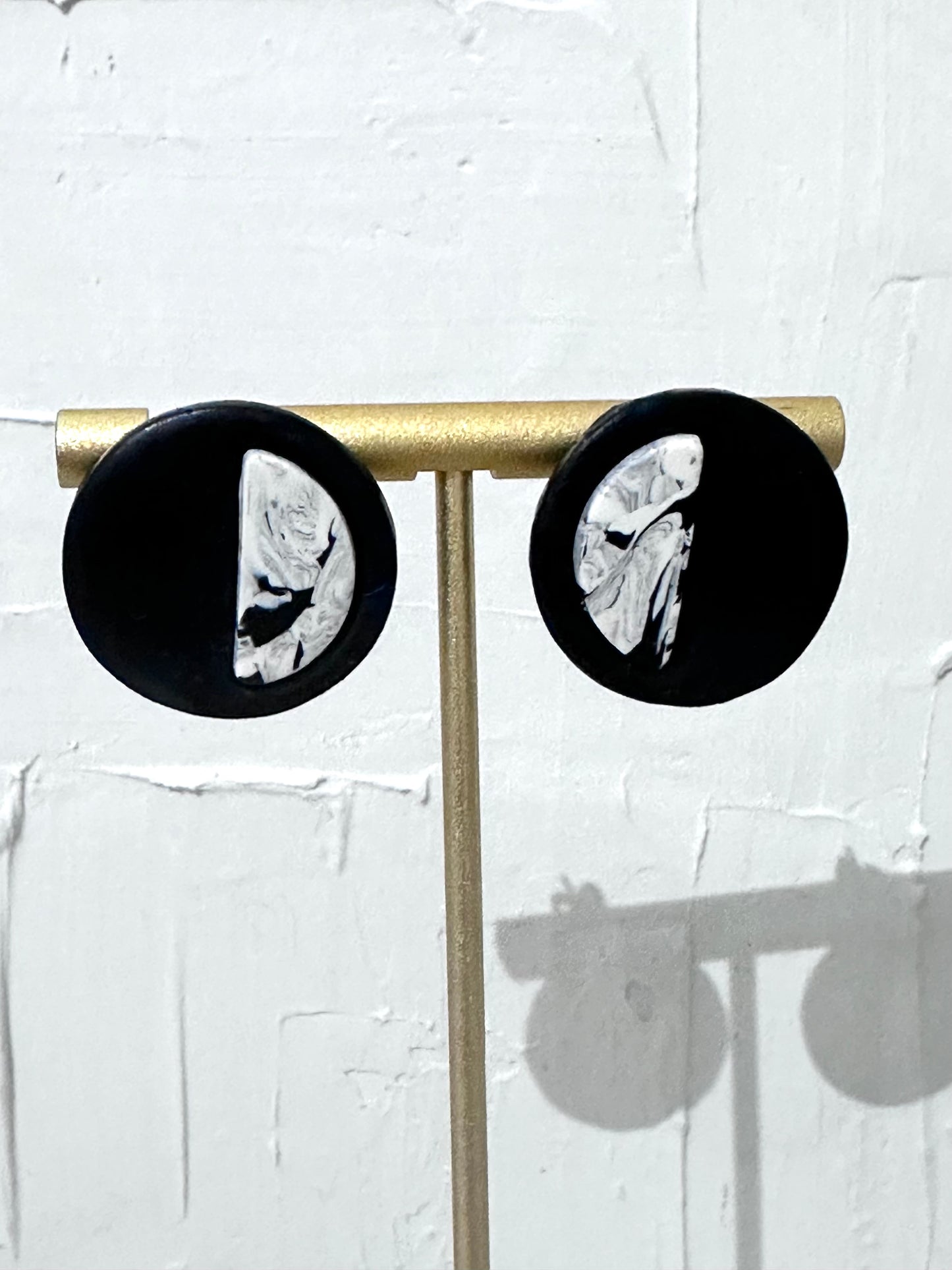 Half-moon Marble Studs